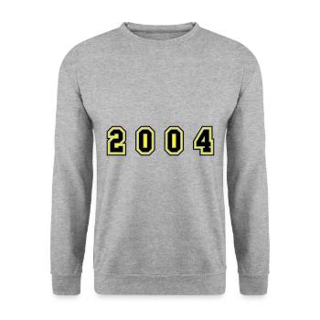 2004 Jahr Zahl - Unisex Pullover - Weißgrau meliert - Vorne - Alina (178cm) & Michal (187cm)