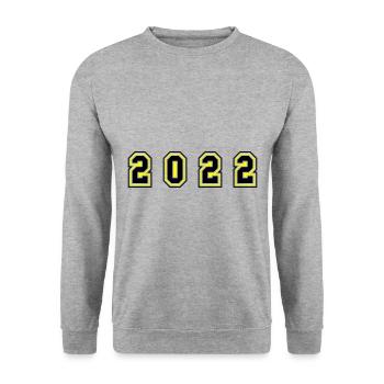 2022 Jahr Zahl - Unisex Pullover - Weißgrau meliert - Vorne - Alina (178cm) & Michal (187cm)