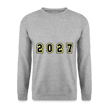 Numéro de l’année 2027 - Sweat-shirt Unisexe - gris chiné - Devant - Alina (178cm) & Michal (187cm)