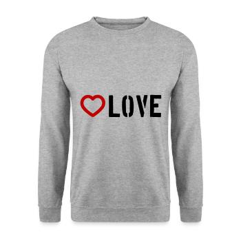 Love Heart - Unisex Sweatshirt - salt & pepper - Front - Alina (178cm) & Michal (187cm)