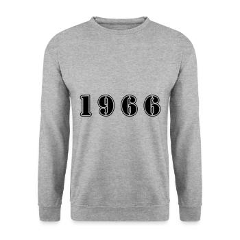 1966 anniversaire - Sweat-shirt Unisexe - gris chiné - Devant - Alina (178cm) & Michal (187cm)