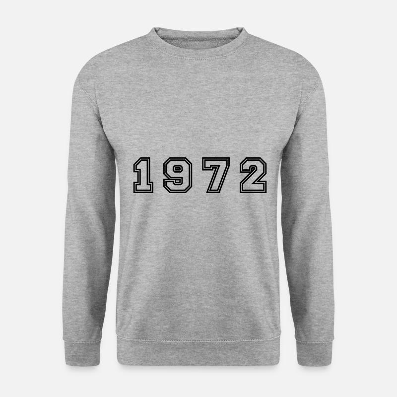 1972 Jahr Zahl - Unisex Pullover - Weißgrau meliert