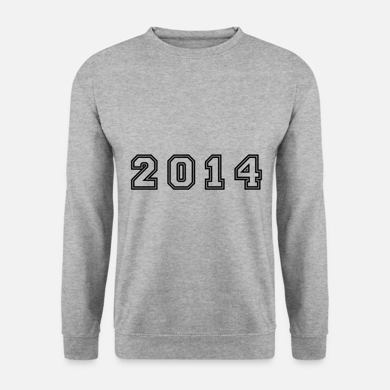 2014 Jahr Zahl - Unisex Pullover - Weißgrau meliert