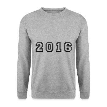 2016 Year Number - Unisex Sweatshirt - salt & pepper - Front - Alina (178cm) & Michal (187cm)