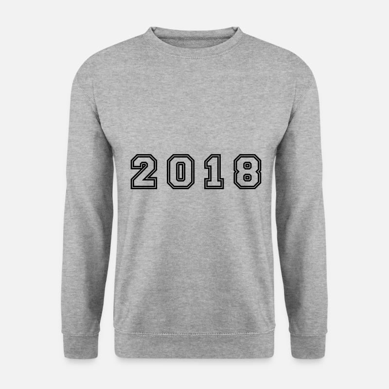 2018 Jahr Zahl - Unisex Pullover - Weißgrau meliert