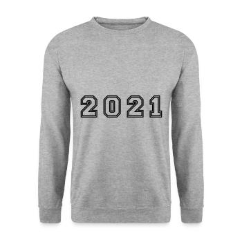 2021 Year Number - Unisex Sweatshirt - salt & pepper - Front - Alina (178cm) & Michal (187cm)