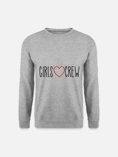 Girls Crew Herz - Unisex Pullover - Weißgrau meliert