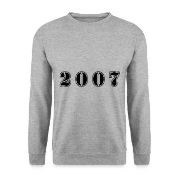 2007 Jahr Geburtstag - Unisex Pullover - Weißgrau meliert - Vorne - Alina (178cm) & Michal (187cm)