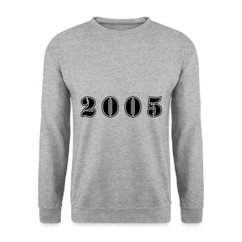 2005 Jahr Geburtstag - Unisex Pullover - Weißgrau meliert - Vorne - Alina (178cm) & Michal (187cm)