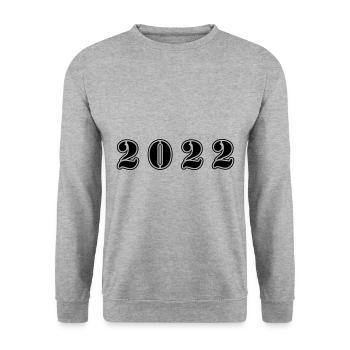 2022 Jahr Geburtstag - Unisex Pullover - Weißgrau meliert - Vorne - Alina (178cm) & Michal (187cm)