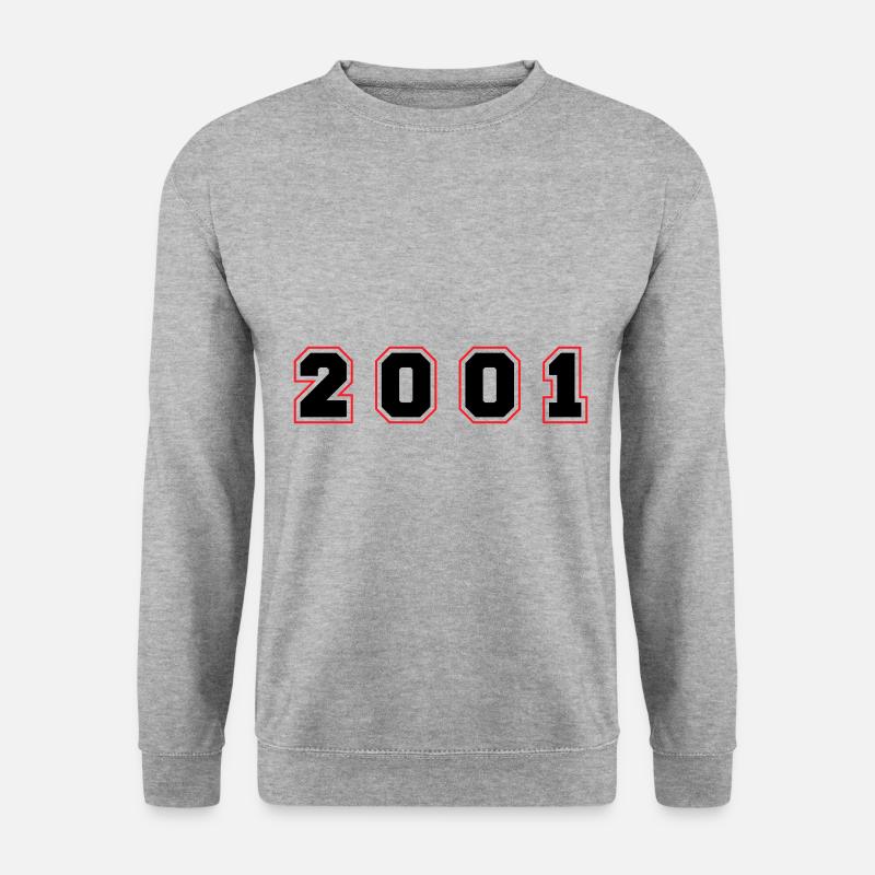 2001 Jahr Zahl - Unisex Pullover - Weißgrau meliert