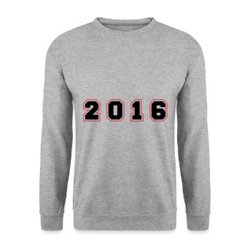 2016 Year Number - Unisex Sweatshirt - salt & pepper - Front - Alina (178cm) & Michal (187cm)
