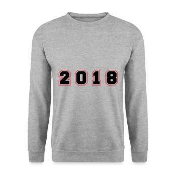 2018 Year Number - Unisex Sweatshirt - salt & pepper - Front - Alina (178cm) & Michal (187cm)