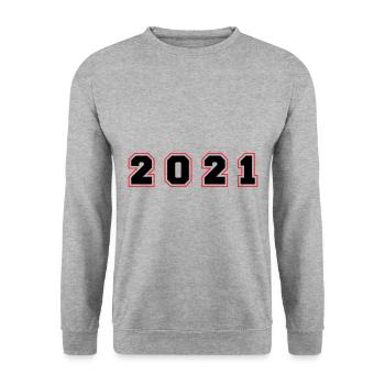 2021 Year Number - Unisex Sweatshirt - salt & pepper - Front - Alina (178cm) & Michal (187cm)