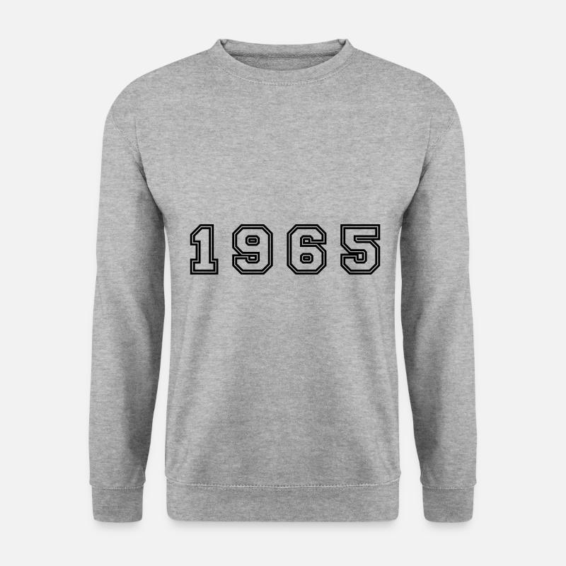 1965 Jahr Zahl - Unisex Pullover - Weißgrau meliert
