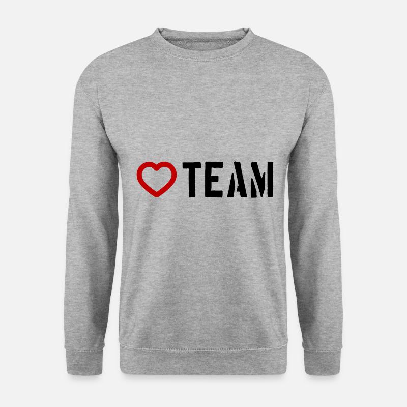 Team Herz - Unisex Pullover - Weißgrau meliert