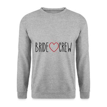 Bride Crew Herz - Unisex Pullover - Weißgrau meliert - Vorne - Alina (178cm) & Michal (187cm)