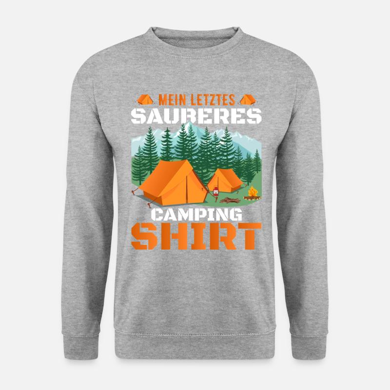 Mein letztes sauberes Camping Shirt - Unisex Pullover - Weißgrau meliert