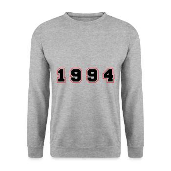 1994 Jahr Zahl - Unisex Pullover - Weißgrau meliert - Vorne - Alina (178cm) & Michal (187cm)