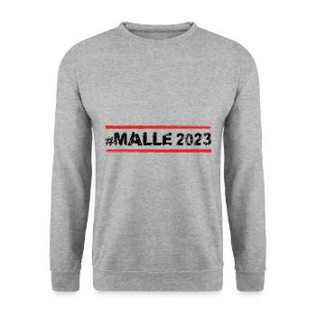 Malle 2023 - Sweat-shirt Unisexe - gris chiné - Devant - Alina (178cm) & Michal (187cm)