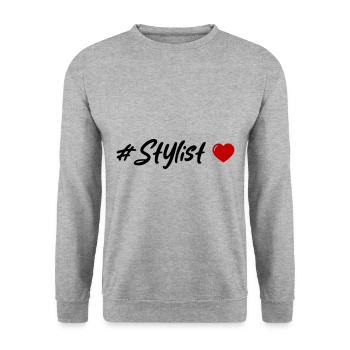 Stylist Heart - Unisex Sweatshirt - salt & pepper - Front - Alina (178cm) & Michal (187cm)