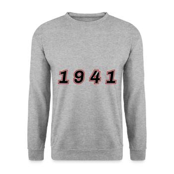 Numéro de l’année 1941 - Sweat-shirt Unisexe - gris chiné - Devant - Alina (178cm) & Michal (187cm)