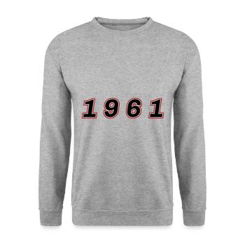 1961 Year Number - Unisex Sweatshirt - salt & pepper - Front - Alina (178cm) & Michal (187cm)