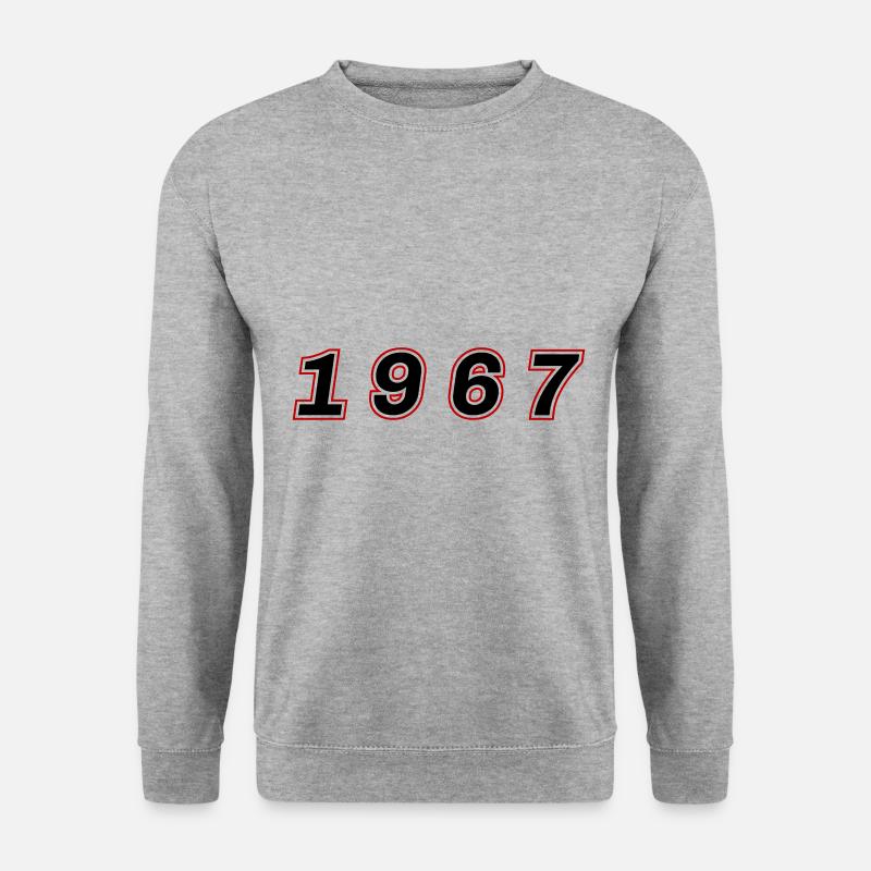 1967 Jahr Zahl - Unisex Pullover - Weißgrau meliert