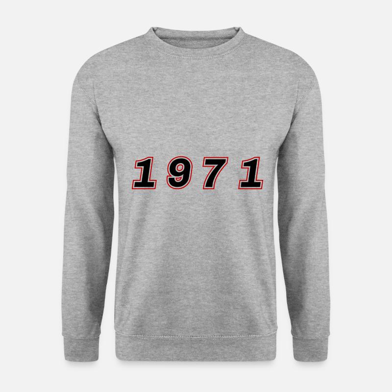 1971 Jahr Zahl - Unisex Pullover - Weißgrau meliert