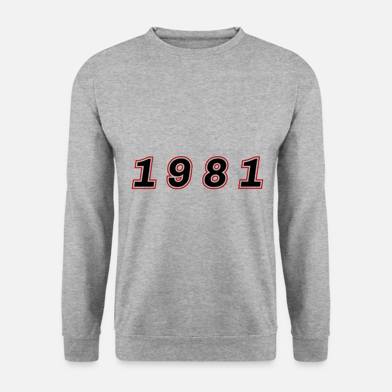 1981 Jahr Zahl - Unisex Pullover - Weißgrau meliert