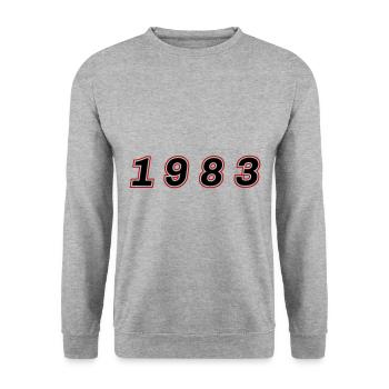 1983 Year Number - Unisex Sweatshirt - salt & pepper - Front - Alina (178cm) & Michal (187cm)