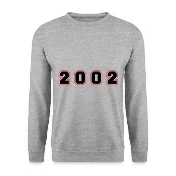 Numéro de l’année 2002 - Sweat-shirt Unisexe - gris chiné - Devant - Alina (178cm) & Michal (187cm)
