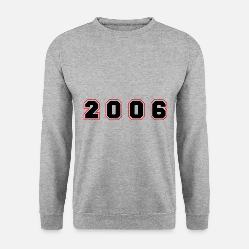 2006 Jahr Zahl - Unisex Pullover - Weißgrau meliert