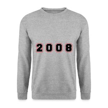 2008 Year Number - Unisex Sweatshirt - salt & pepper - Front - Alina (178cm) & Michal (187cm)