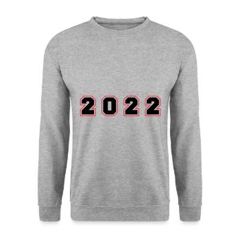 2022 Jahr Zahl - Unisex Pullover - Weißgrau meliert - Vorne - Alina (178cm) & Michal (187cm)