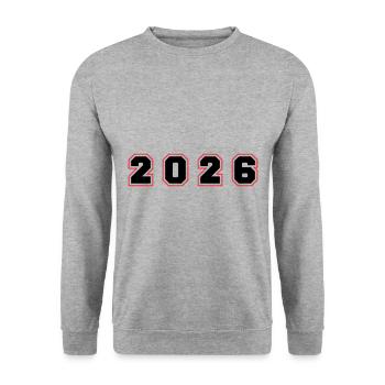 2026 Year Number - Unisex Sweatshirt - salt & pepper - Front - Alina (178cm) & Michal (187cm)