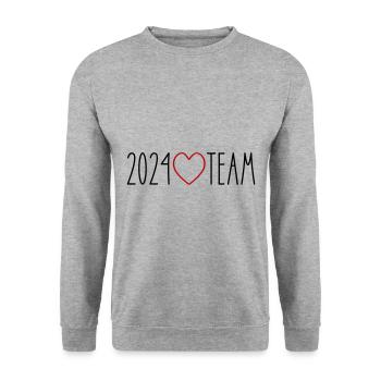 2024 Team Heart - Unisex Sweatshirt - salt & pepper - Front - Alina (178cm) & Michal (187cm)