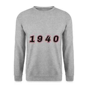 Numéro de l’année 1940 - Sweat-shirt Unisexe - gris chiné - Devant - Alina (178cm) & Michal (187cm)
