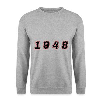 1948 Year Number - Unisex Sweatshirt - salt & pepper - Front - Alina (178cm) & Michal (187cm)