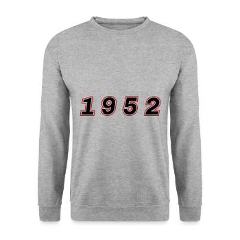 1952 Year Number - Unisex Sweatshirt - salt & pepper - Front - Alina (178cm) & Michal (187cm)