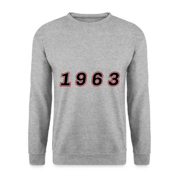 1963 Year Number - Unisex Sweatshirt - salt & pepper - Front - Alina (178cm) & Michal (187cm)