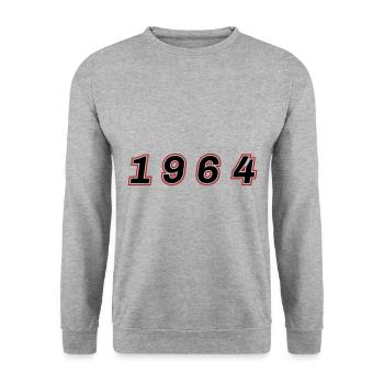 Numéro de l’année 1964 - Sweat-shirt Unisexe - gris chiné - Devant - Alina (178cm) & Michal (187cm)