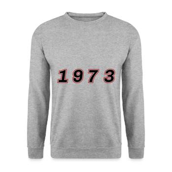 Numéro de l’année 1973 - Sweat-shirt Unisexe - gris chiné - Devant - Alina (178cm) & Michal (187cm)