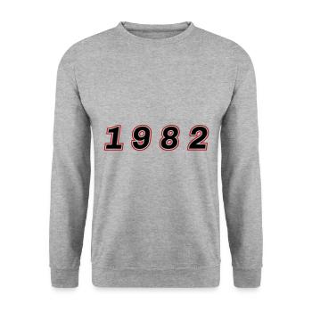 1982 Year Number - Unisex Sweatshirt - salt & pepper - Front - Alina (178cm) & Michal (187cm)