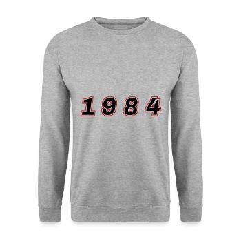 Numéro de l’année 1984 - Sweat-shirt Unisexe - gris chiné - Devant - Alina (178cm) & Michal (187cm)