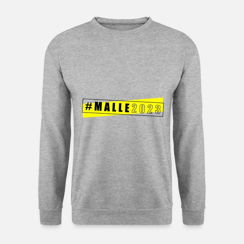 Malle 2023 Mallorca - Unisex Pullover - Weißgrau meliert
