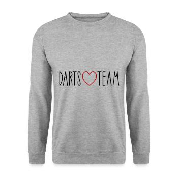Fléchettes Équipe Coeur - Sweat-shirt Unisexe - gris chiné - Devant - Alina (178cm) & Michal (187cm)