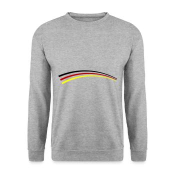 Deutschland Fahne Symbol - Unisex Pullover - Weißgrau meliert - Vorne - Alina (178cm) & Michal (187cm)