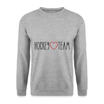 Hockey Team Heart - Unisex Sweatshirt - salt & pepper - Front - Alina (178cm) & Michal (187cm)