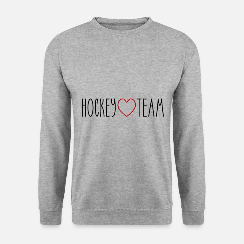 Hockey Team Herz - Unisex Pullover - Weißgrau meliert